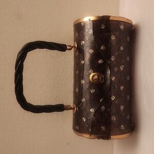 Vintage Majestic Lucite Lace Encased Mini Oblong Handbag Purse